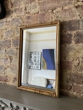 vintage bamboo framed rectangular mirror 45cm x 30cm