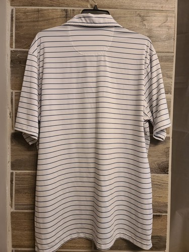 FAIRWAY & GREENE Polo Shirt Men Large Blue White Striped Golf - Picture 4 of 12