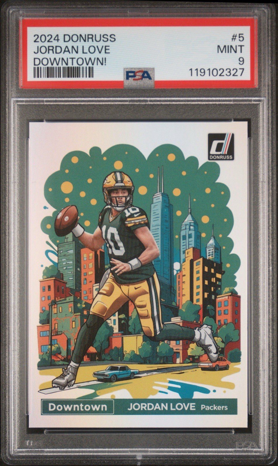 2024 Panini Donruss Downtown Jordan Love #5 PSA 9 Packers MINT Case Hit