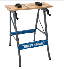 Silverline TB01 Portable Folding Workbench, Brown, 100kg