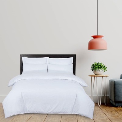 DTEX HOMES Bettbezug 100% Reine Ägyptische Baumwolle Hotelqualität Double, Weiß 