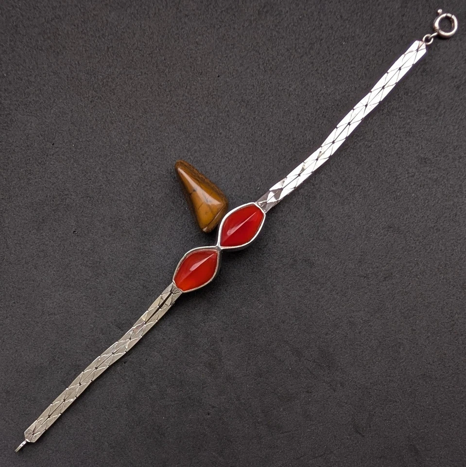 Vintage Designer Armband Sterling Silber 925 Karneol alt - Bild 4 von 4