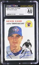 Kevin Cash Signed 2003 Topps Heritage Card #31 Blue Jays CGC AU JSA 10 Auto