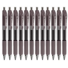 Retractable  Refillable Pens, Comfort Grip, 0.5mm Fine Point, Brown Ink, 12 ...