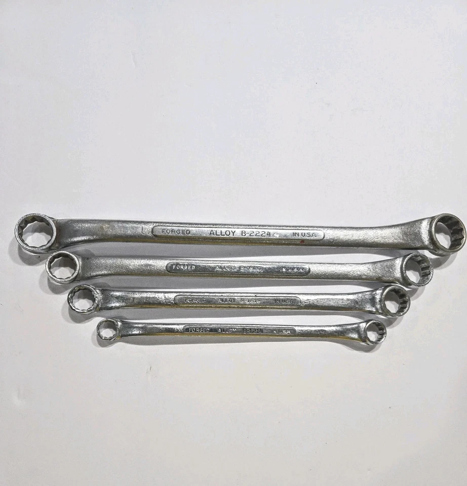 SK Tools 3/8" thru 11/16" Double Box Wrench Offset 12-Point Set of 4 USA S-K - Image 3 of 3