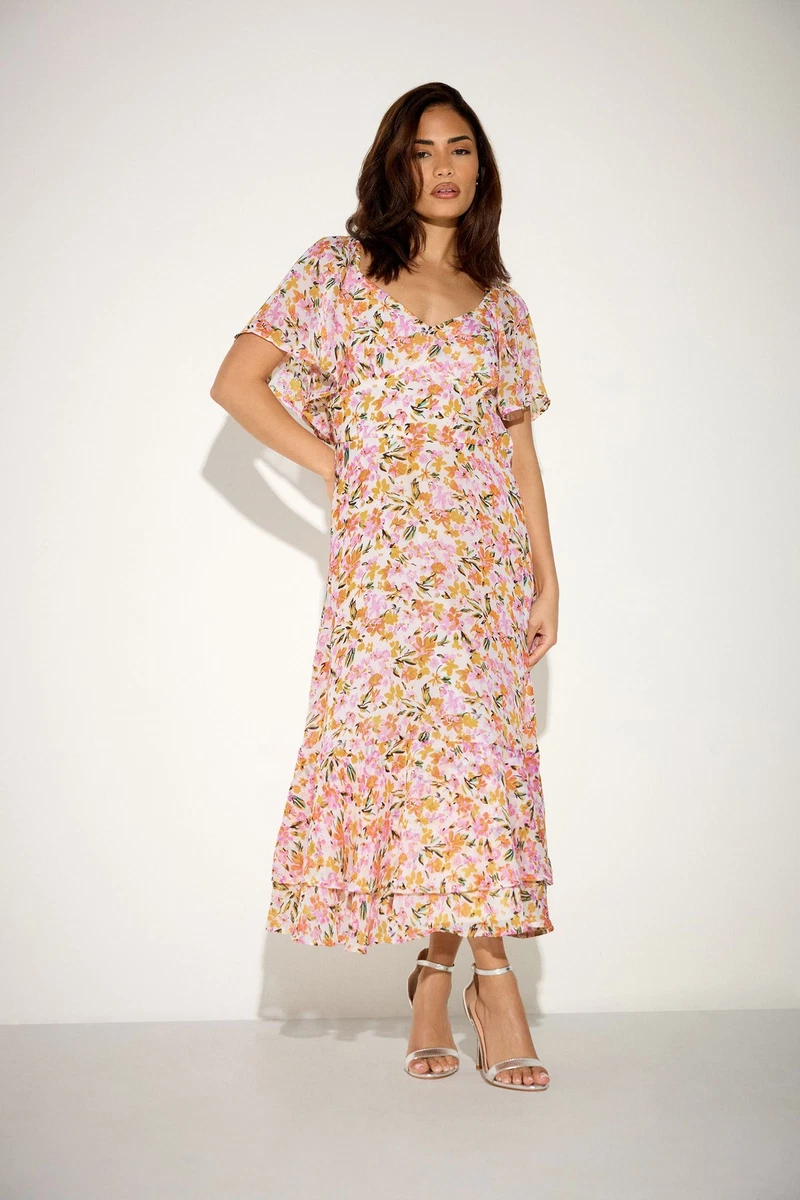 Chiffon Short Sleeve Petite Dresses for Women for sale