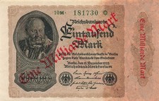 Reichsbanknote 1 Milliarde Mark &Uuml;berdruck auf 1000 Mark vom 15.12.1922 DEU-126