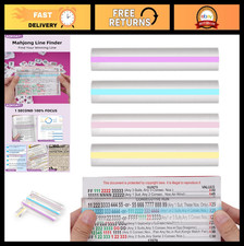 4PCS Magnifying Mahjong Line Reader Set - 5.5" Bar Magnifier with Highlight Mark