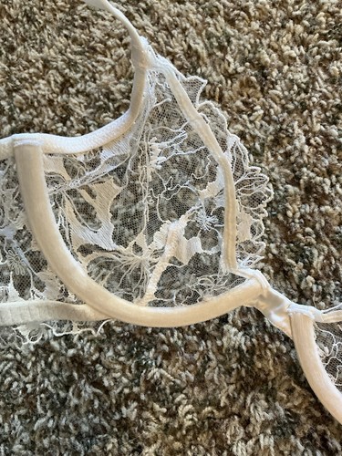Victoria Secret Bra 32B Low Cut Demi White Unlined Unpadded Underwire EUC - Picture 11 of 11