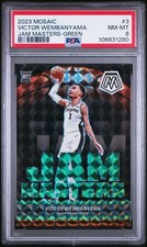 2023 PANINI MOSAIC JAM MASTERS #3 VICTOR WEMBANYAMA GREEN RC PSA 8 (TK
