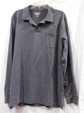 NWT - Men's L/S Comfort Flex Polo Shirt from Saddlebred - Gray - Sz M