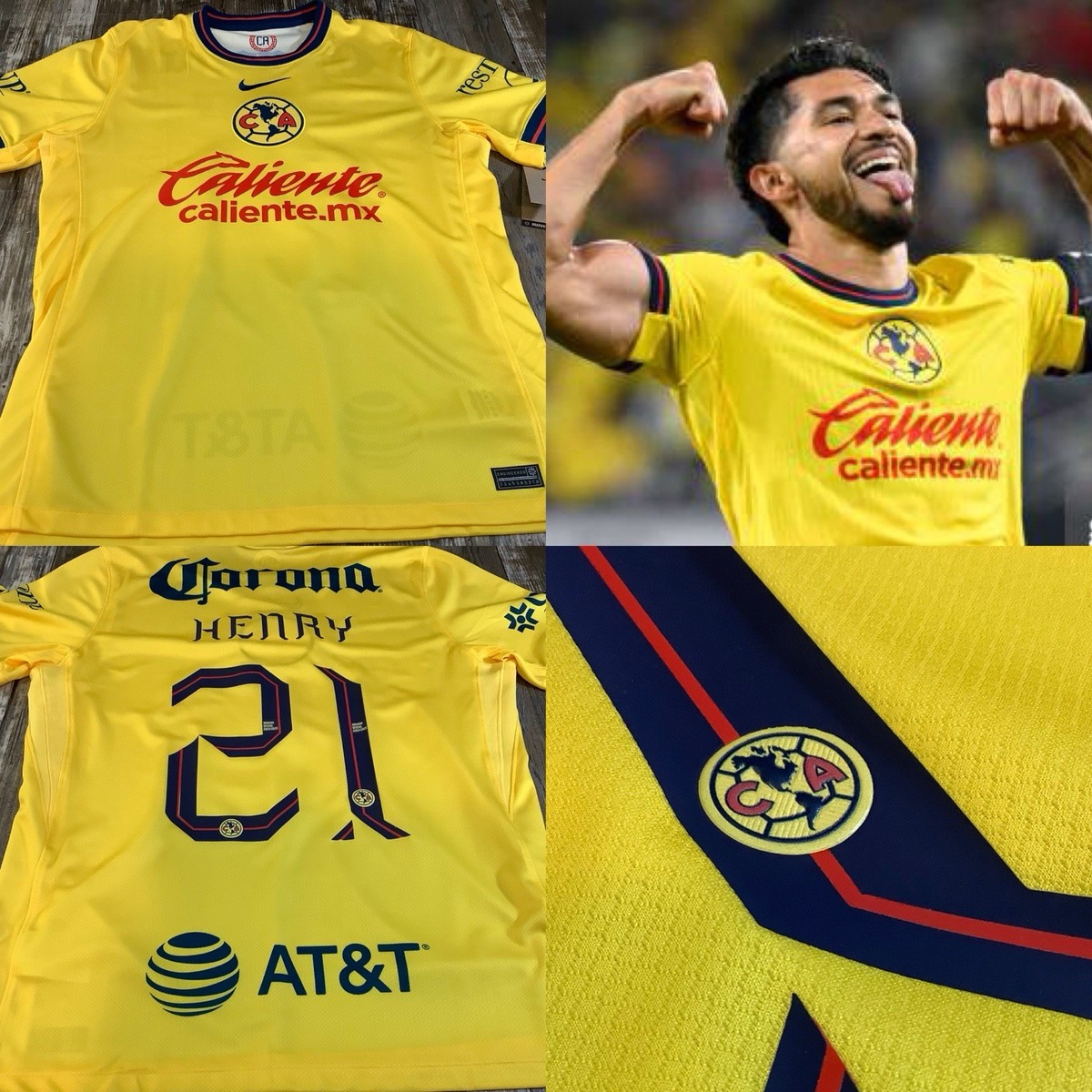 Club America Aguilas Mexico Futbol Soccer New Nike Jersey Large