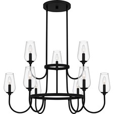 Matte Black  Chandelier from the Viscount Collection
