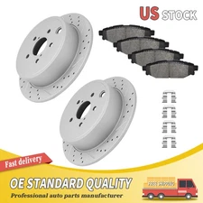 Rear Drilled Brake Rotor Pad For 2008-16 Subaru Impreza Legacy Outback Forester