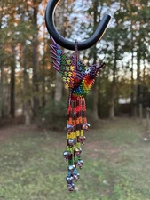 Beaded HUMMINGBIRD Ornamental Decoration