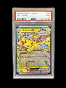 2024 Pokemon Pikachu ex #057 Sv08: Surging Sparks SSP EN PSA 9 MINT