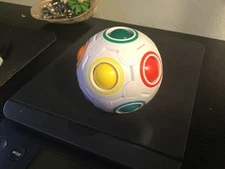 Rubiks Sphere Puzzle Ball Fidget Toy approximately 3” diameter preowned great