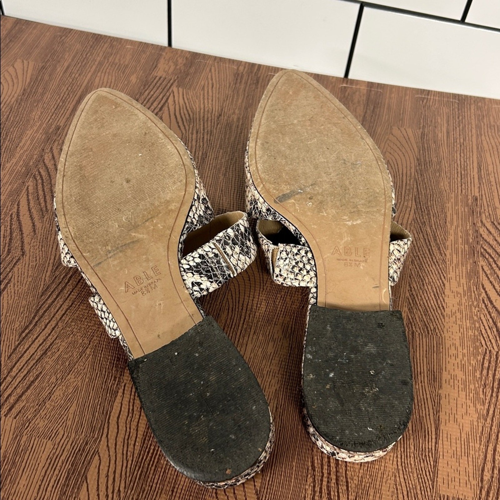 ABLE Joselyne Snake Python Leather Double Strap A… - image 5