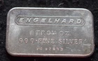 Engelhard 1 oz .999 Fine Silver Bar, horizontal design, textured reverse design