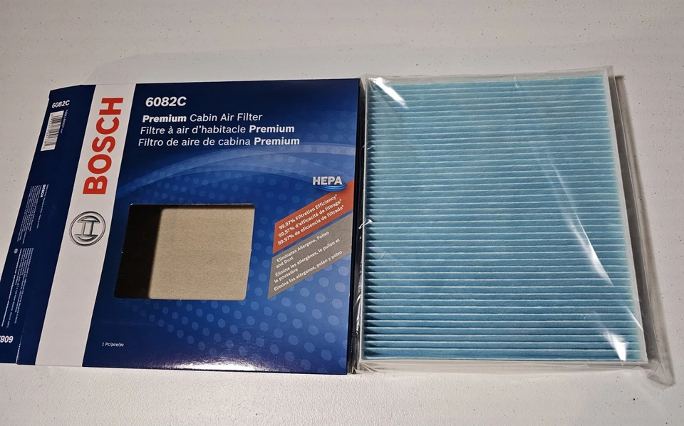 Filtro de aire de cabina Bosch 6082C HEPA para Hyundai Sonata 2015-19/2017-19 Kia Cadenza Foto 2 de 4