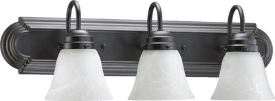 3 Light Bath Vanity in Quorum Home Collection style - 24 inches wide by 8 inches