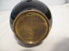 Vintage Black Lacquer Over Brass Vase Floral Mother of Pearl Inlay — photo 6