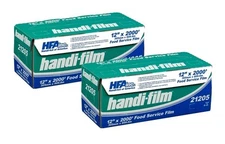 Handi-Film 12"x2000' Plastic Food Service Film Cling Wrap 2 ROLLS! - HFA # 21205