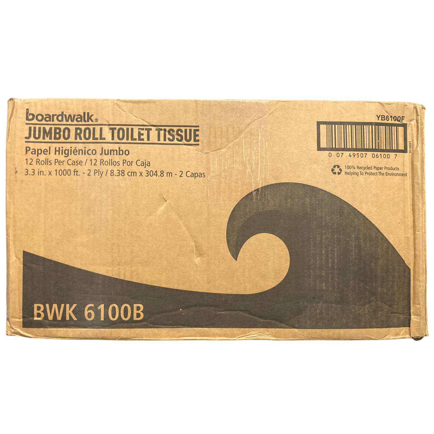 Туалетная бумага Boardwalk Jumbo Roll 2-слойная 12 рулонов 1000 футов в рулоне 11990₽