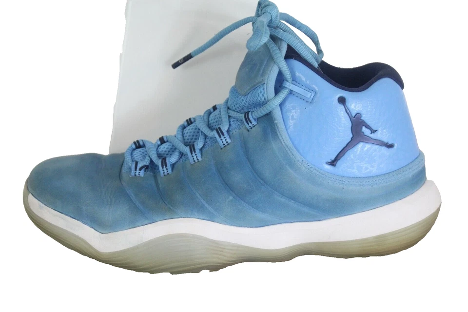 Nike Jordan Super Fly 2017 Carolina del Norte Tacón Alquitranado Azul Nubuck Tenis Talla 10 Foto 3 de 4