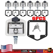 6PCS Stainless Steel Key Camper Truck Tool Box Trailer Door Latch T Handle Lock