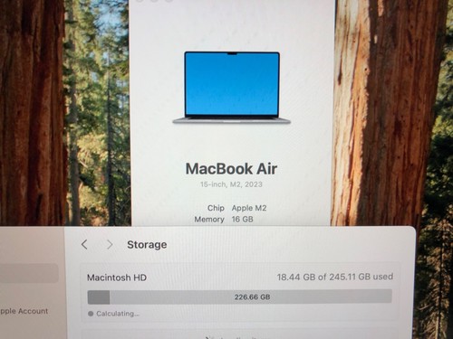 Apple MacBook Air 2023 15" Laptop 256GB M2 16GB RAM Space Gray w/Box 18 cycles - Photo 11/12