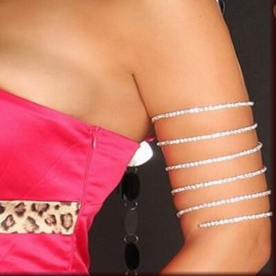  Twist Wrap Around Silberfarben Strass Armband Schmuck Accessoire One Size