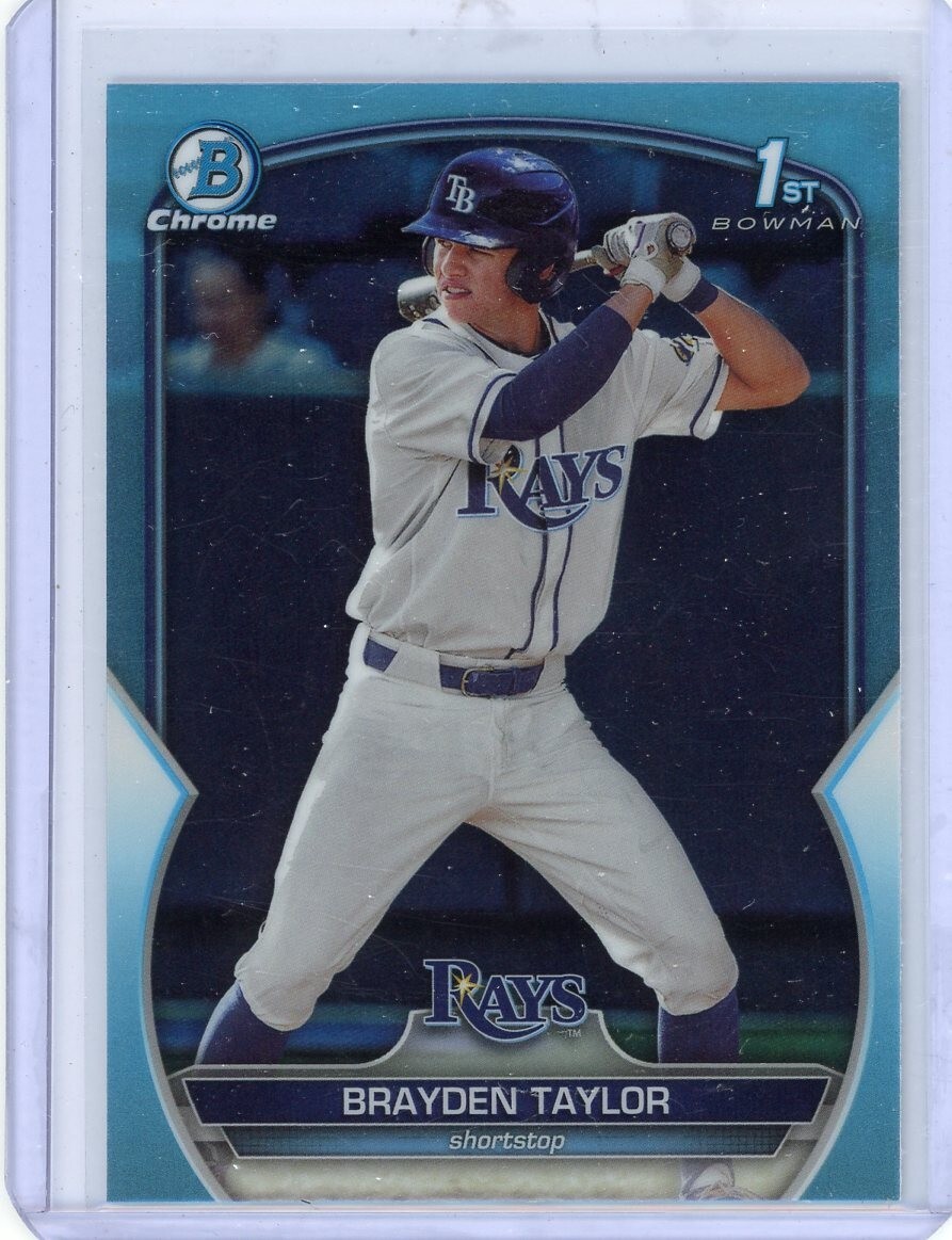 2023 Bowman Draft Chrome Brayden Taylor RC 1st Sky Blue Refractor #BDC-60