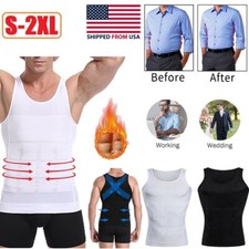 Men's Body Shaper Slimming Shirt Tummy Vest Thermal Compression Muscle Underwear
