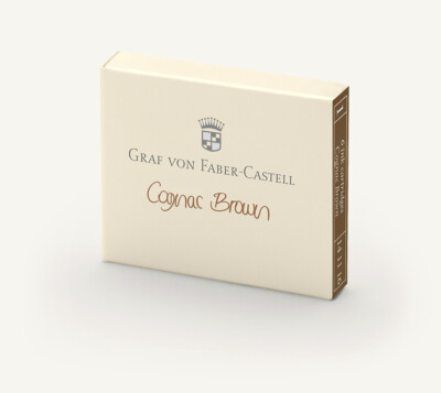 Graf von Faber-Castell Ink Cartridges in Cognac Brown - Pack of 6 -NEW - Austria