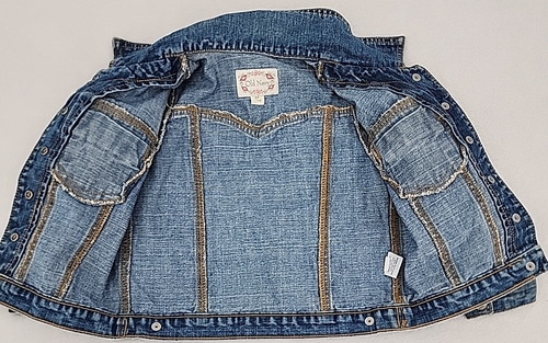 Girl 5T Denim Jean Jacket Tie Dyed Shirt XS Youth Cherries Watermelon Strawberry - Picture 10 of 20