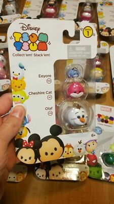 Disney Tsum Tsum Collect Stack 'Em Series 1 Olaf 178 Cheshire 141 Eeyore 155 