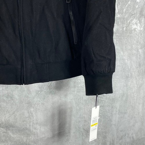 Chaqueta Bomber CALVIN KLEIN Para Hombre Negra Sólida Ajuste Regular Lana Tejido Talla M - Imagen 5 de 11