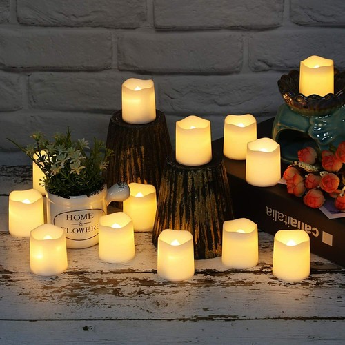 12-96pc Flameless Votive Candles Flickering Electric LED Tea Light 100+Hours AU - Picture 5 of 12