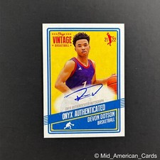 2021-22 Onyx Vintage Devon Dotson Blue Autograph #VADD Kansas Jayhawks