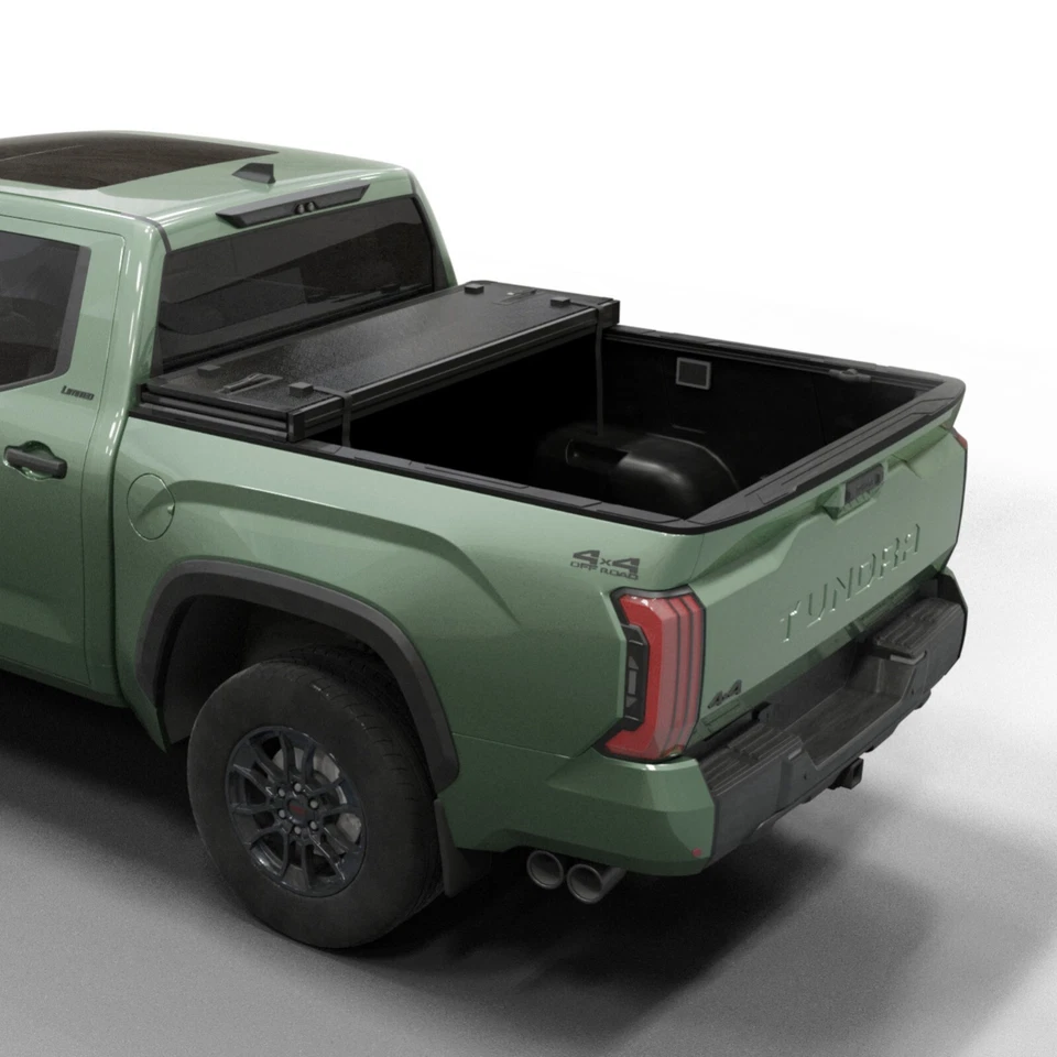 Cubierta rígida plegable para caja de camión |HTF027|Se adapta a Toyota Tundra 07-21 plataforma de 6' 7" Foto 3 de 4