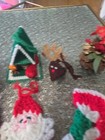 Vtg Plastic Canvas Yarn Christmas Ornaments & Knitted Or Crochet Santa Stockings — photo 8