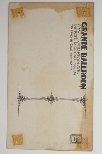 Postal Grande Ballroom Paupers & Others 2 3 4 1968 Detroit by Lundgren - Imagen 2 de 2