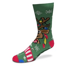 Reindeer Christmas Lights Funny Dress Socks One Size Fits Most Xmas Gift Rudolph