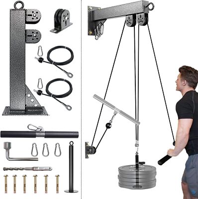 Fitness Wall Mount Pulley System, Weight Cable Pulley System for