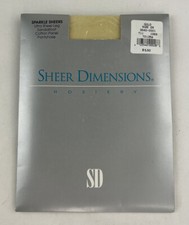 Vintage SHEER DIMENSIONS Pantyhose Sparkling Ultra Sheers Gold Size 2X New USA