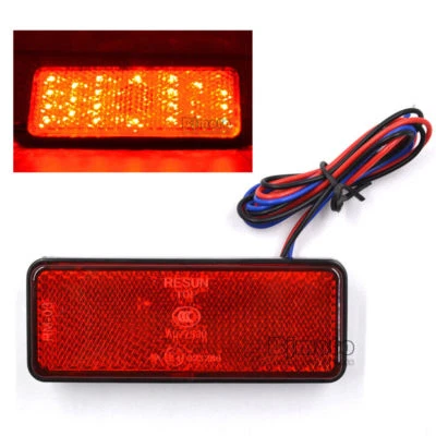 1Pcs Universal Motorcycle LED Reflector Tail Brake Bumper Light Stop Lamps Red - Imagen 1 de 4
