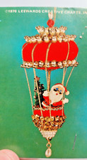 LeeWards UP, UP AND AWAY Hot Air Balloon Vtg Sequin Bead Christmas Ornament Kit