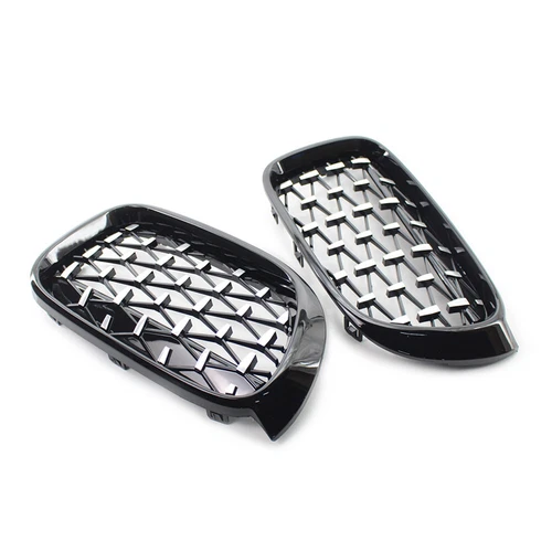 Front Kidney Grille Grill Diamond Meteor Style For 2014-2017 BMW X4 F26 X3 F25 - Picture 7 of 11