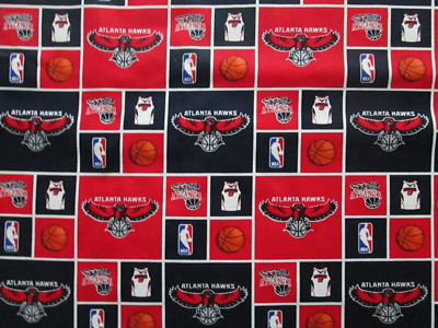 ATLANTA HAWKS NBA LICENSED QUILTING COTTON FABRIC FQ